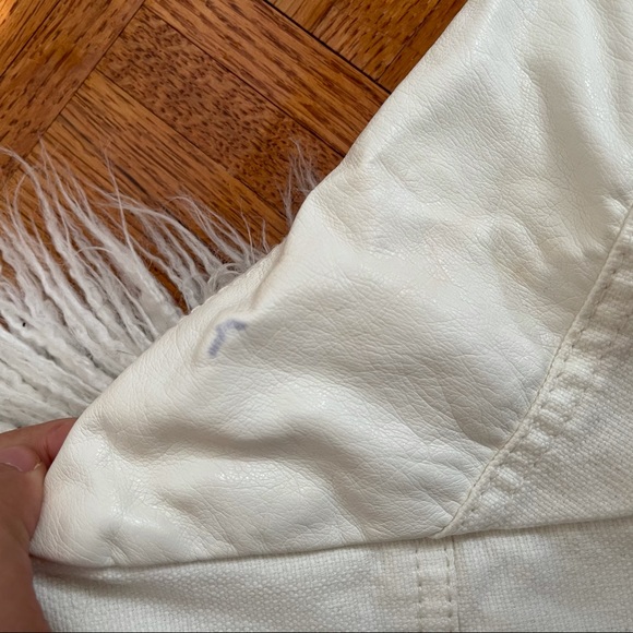 H&M white moto jacket with gold hardware US 4 - Picture 4 of 5